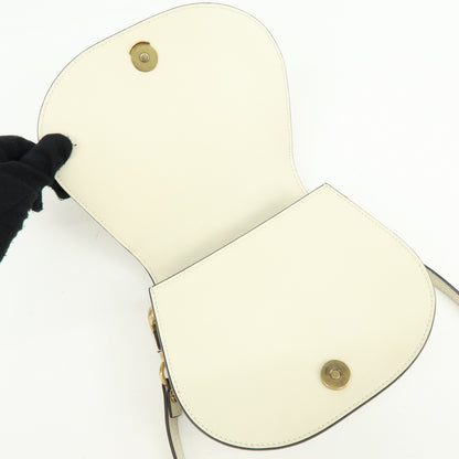 Chloe Nile Studded Suede and Leather, White, Leather, Crossbody Bag
