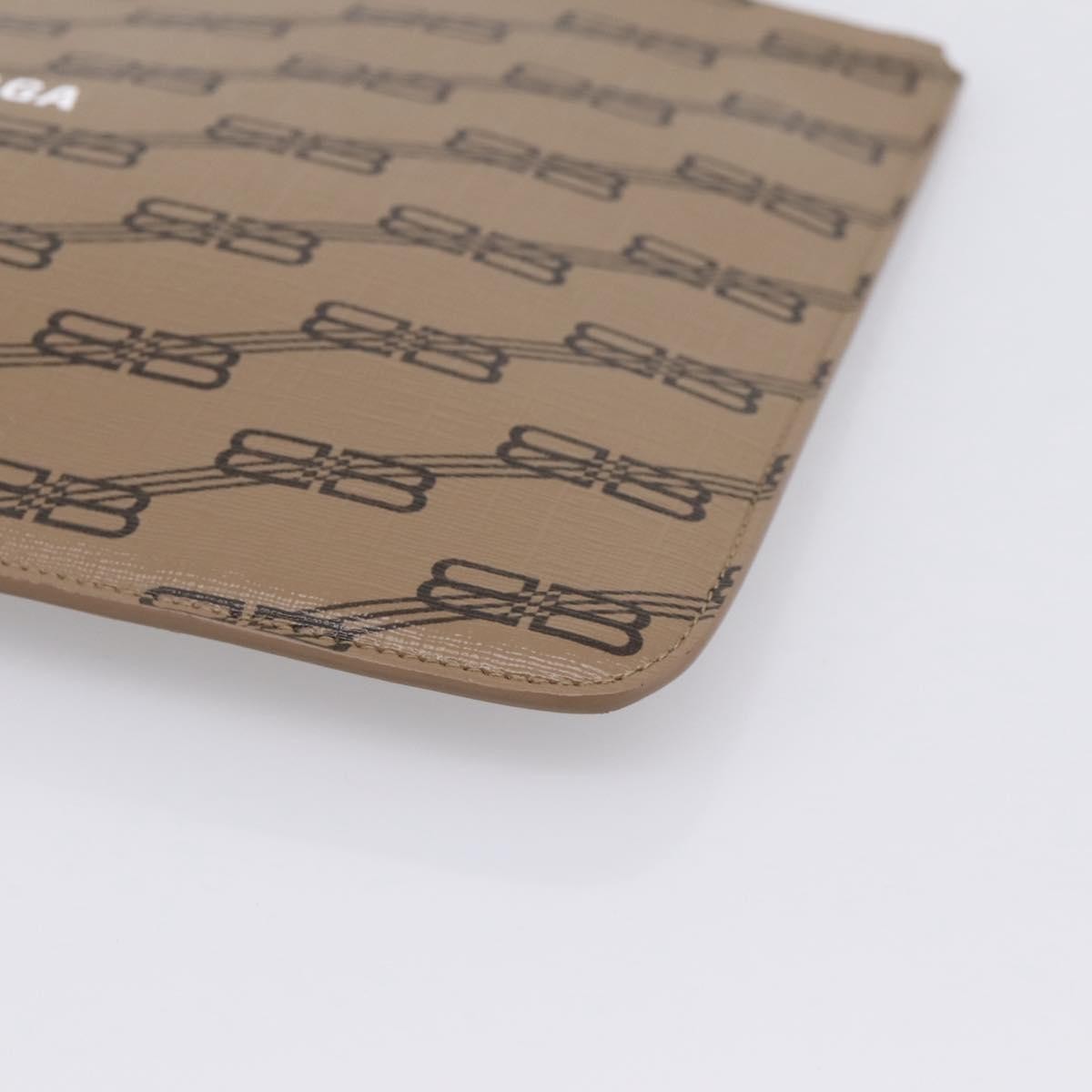 Balenciaga Signature Pouch Monogram PVC Leather, Beige, PVC, Clutch