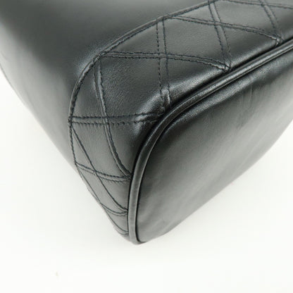 Chanel Vanity Leather, Black, Leather, Handbag