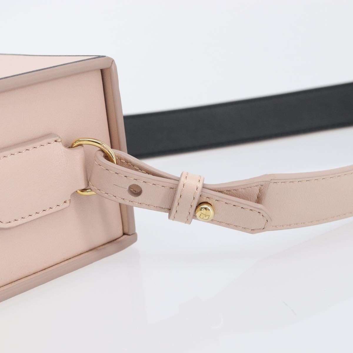 Fendi Logo Vertical Box Leather, Pink, Leather, Crossbody Bag