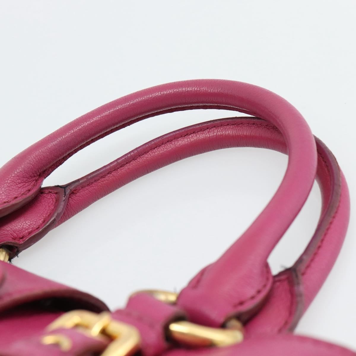 Miu Miu Madras Convertible Lock Leather, Pink, Leather, Tote Bag