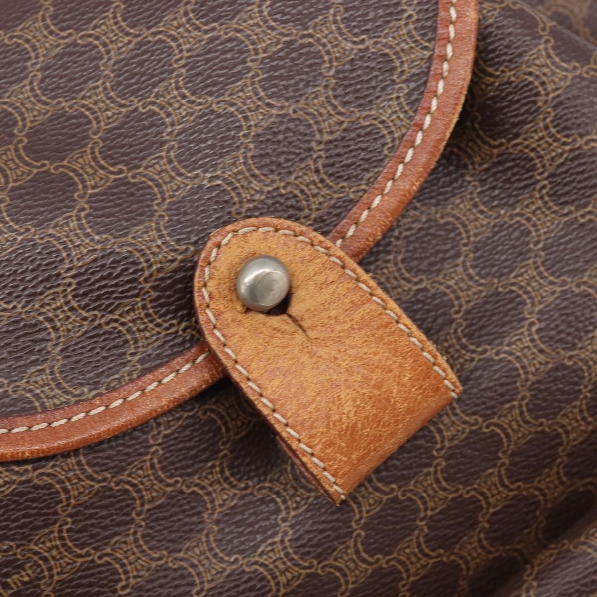 Celine Vintage Macadam Canvas, Brown, Canvas, Backpack