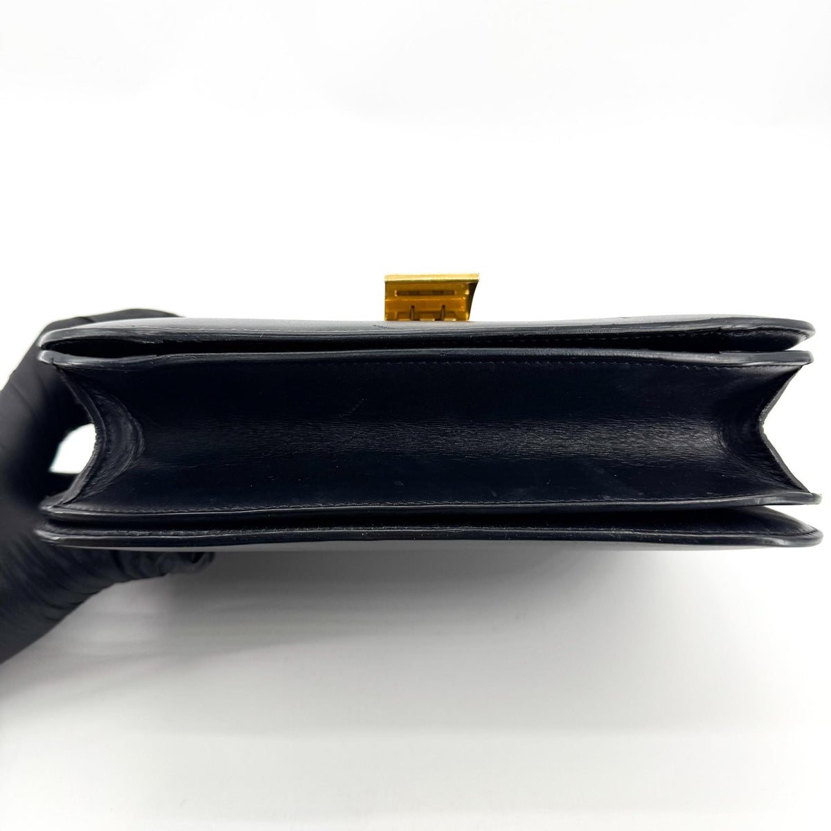 Celine Classic Box Smooth Leather, Black, Leather, Handbag
