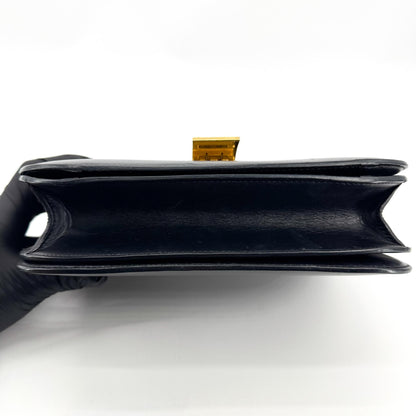 Celine Classic Box Smooth Leather, Black, Leather, Handbag