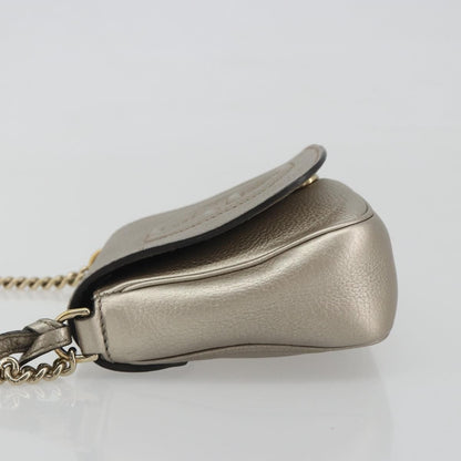 Gucci Soho Chain Leather, Silver, Leather, Shoulder Bag