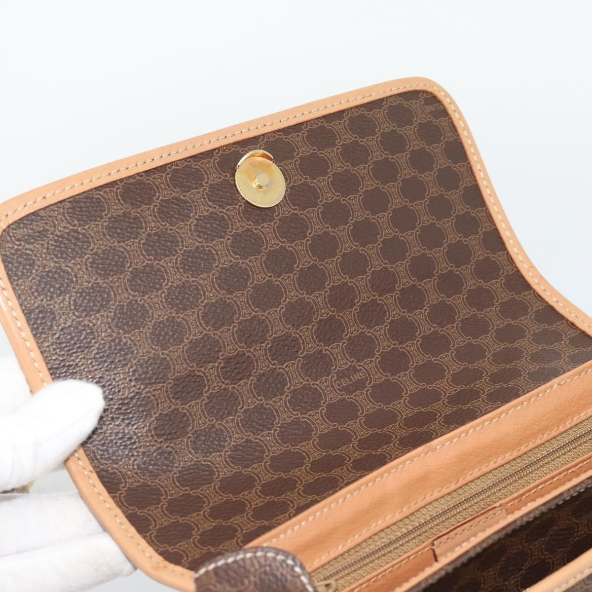 Celine Macadam Canvas, Brown, Canvas, Shoulder Bag