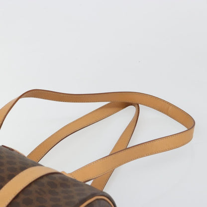 Celine Vintage Barrel Macadam Canvas & Leather, Brown, PVC, Handbag