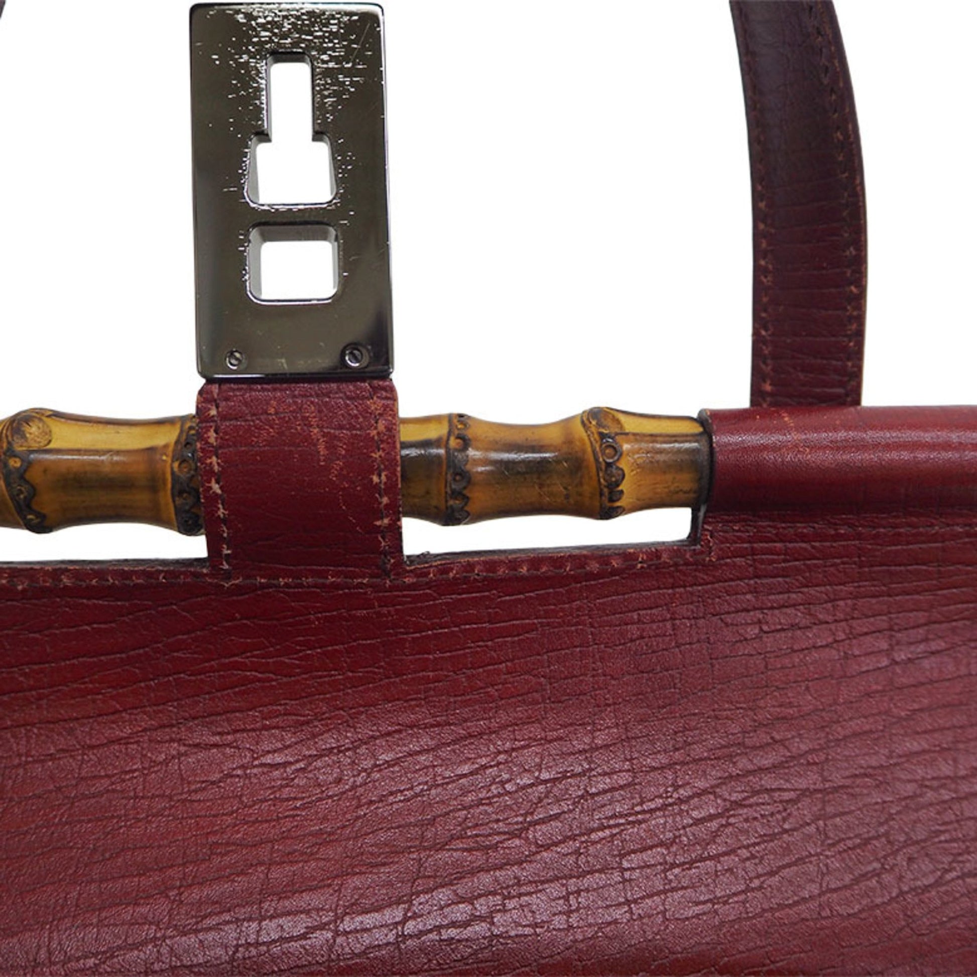 Gucci Bamboo, Burgundy, Canvas, handbag