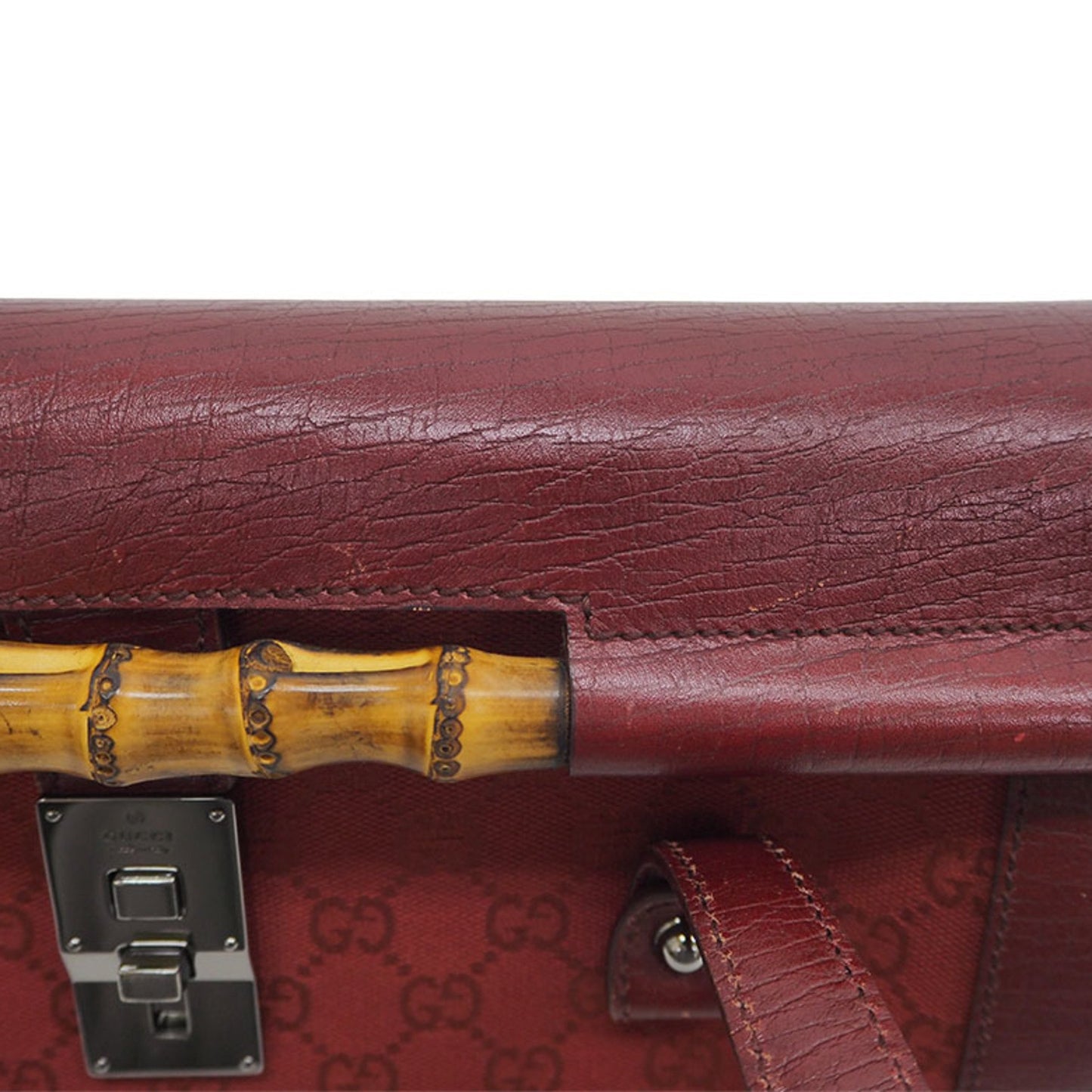 Gucci Bamboo, Burgundy, Canvas, handbag