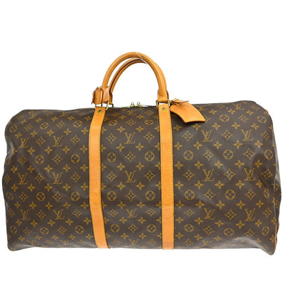 Louis Vuitton Keepall Monogram, Brown, Canvas, Travel Bag
