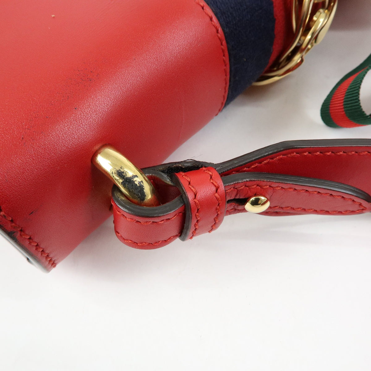 Gucci Sylvie Leather, Red, Leather, Shoulder Bag