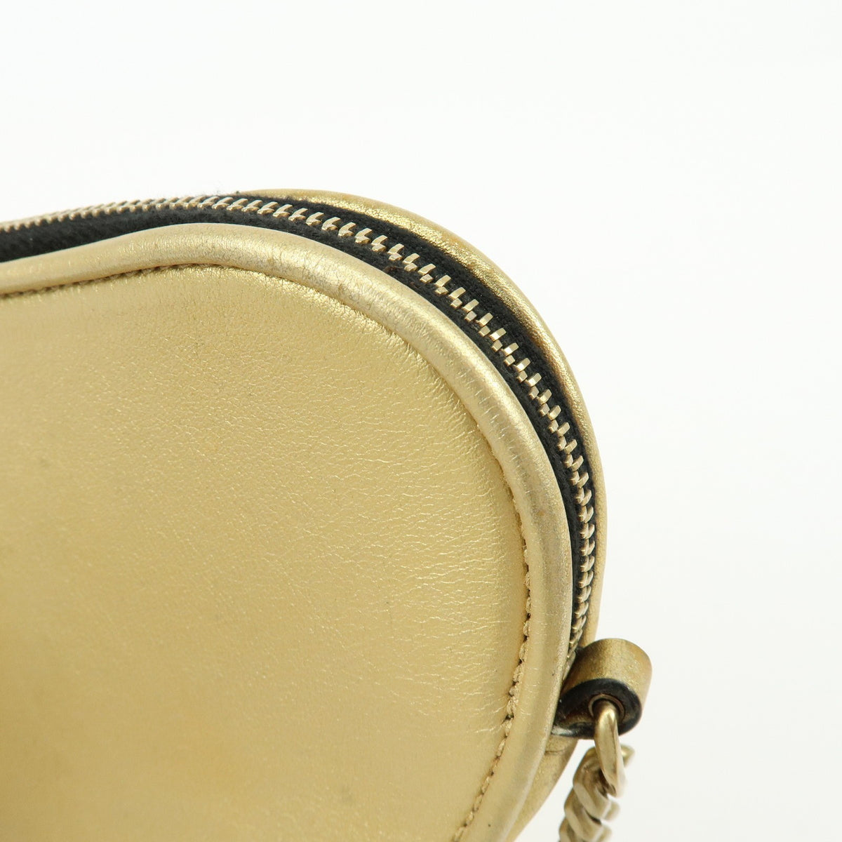 Saint Laurent Love Heart Tassel Chain Leather, Gold, Leather, Handbag