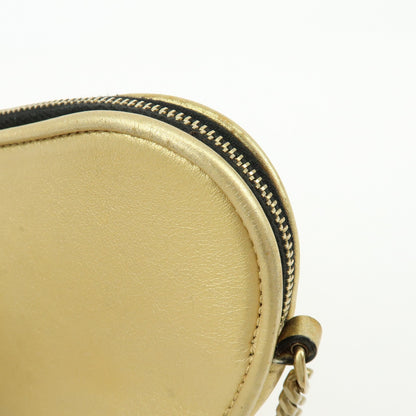 Saint Laurent Love Heart Tassel Chain Leather, Gold, Leather, Handbag