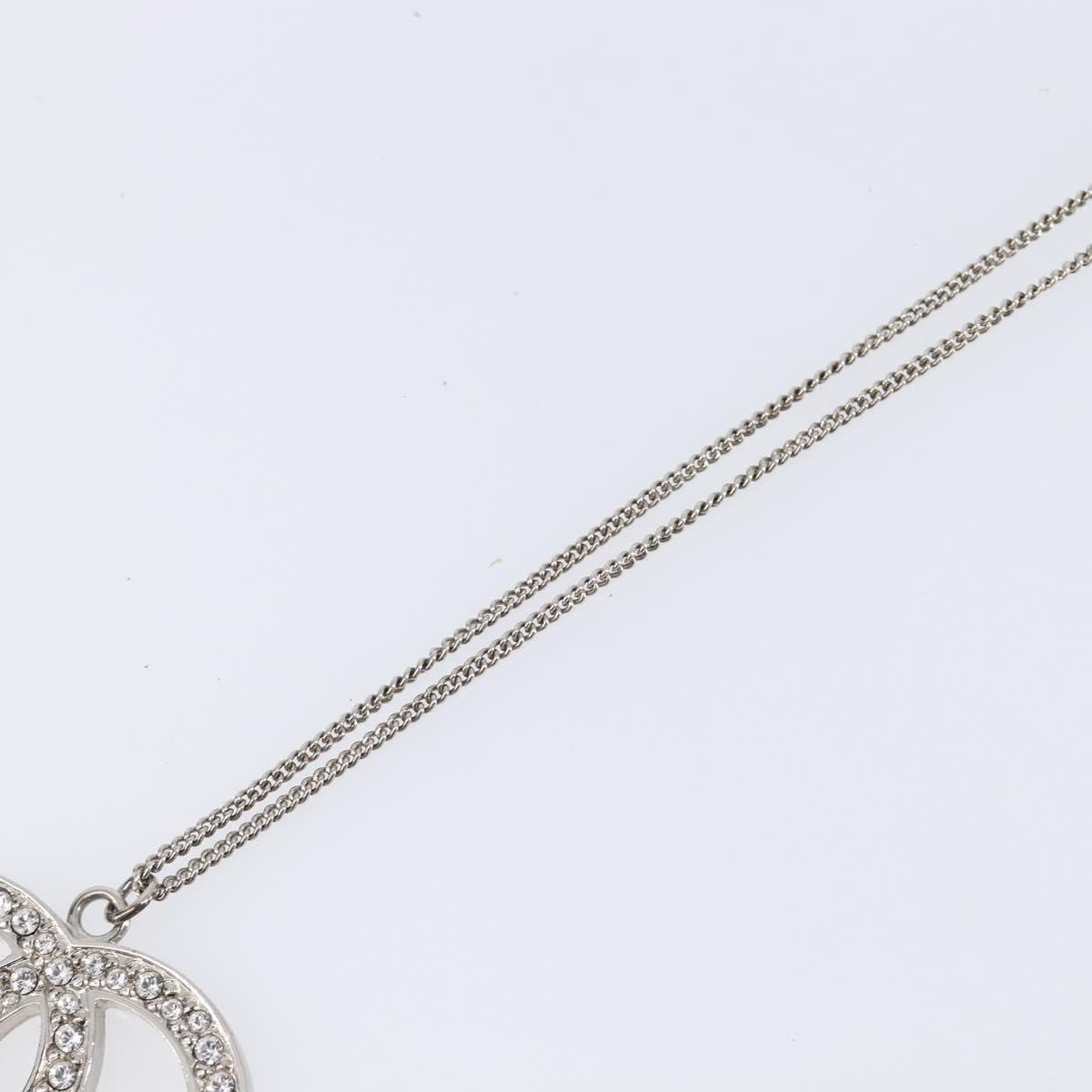 Chanel CC Pendant Metal with Crystals, Silver, Metal, Necklace