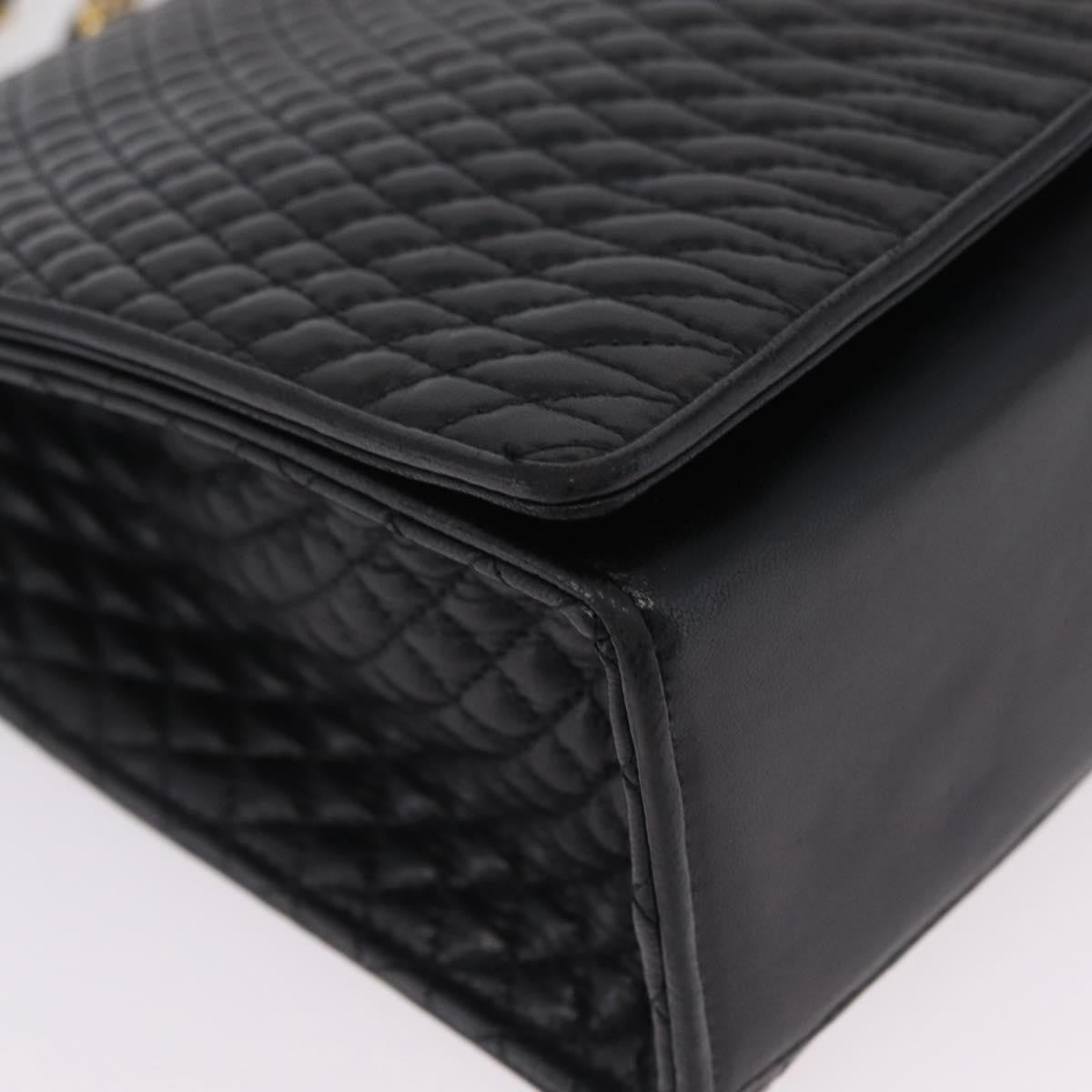 Bally Vintage Quilted Leather, Black, Leather, Shoulder Bag