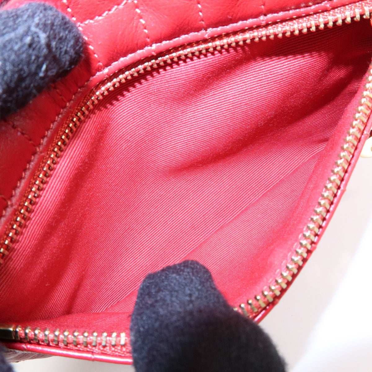 Celine C Charm Camera Quilted Leather, Red, Leather, Handbag
