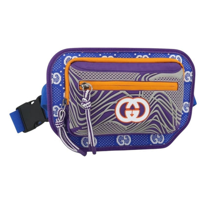 Gucci Panelled Front Pocket Belt GG Jacquard Nylon and Rubber, Purple, Nylon, Handbag