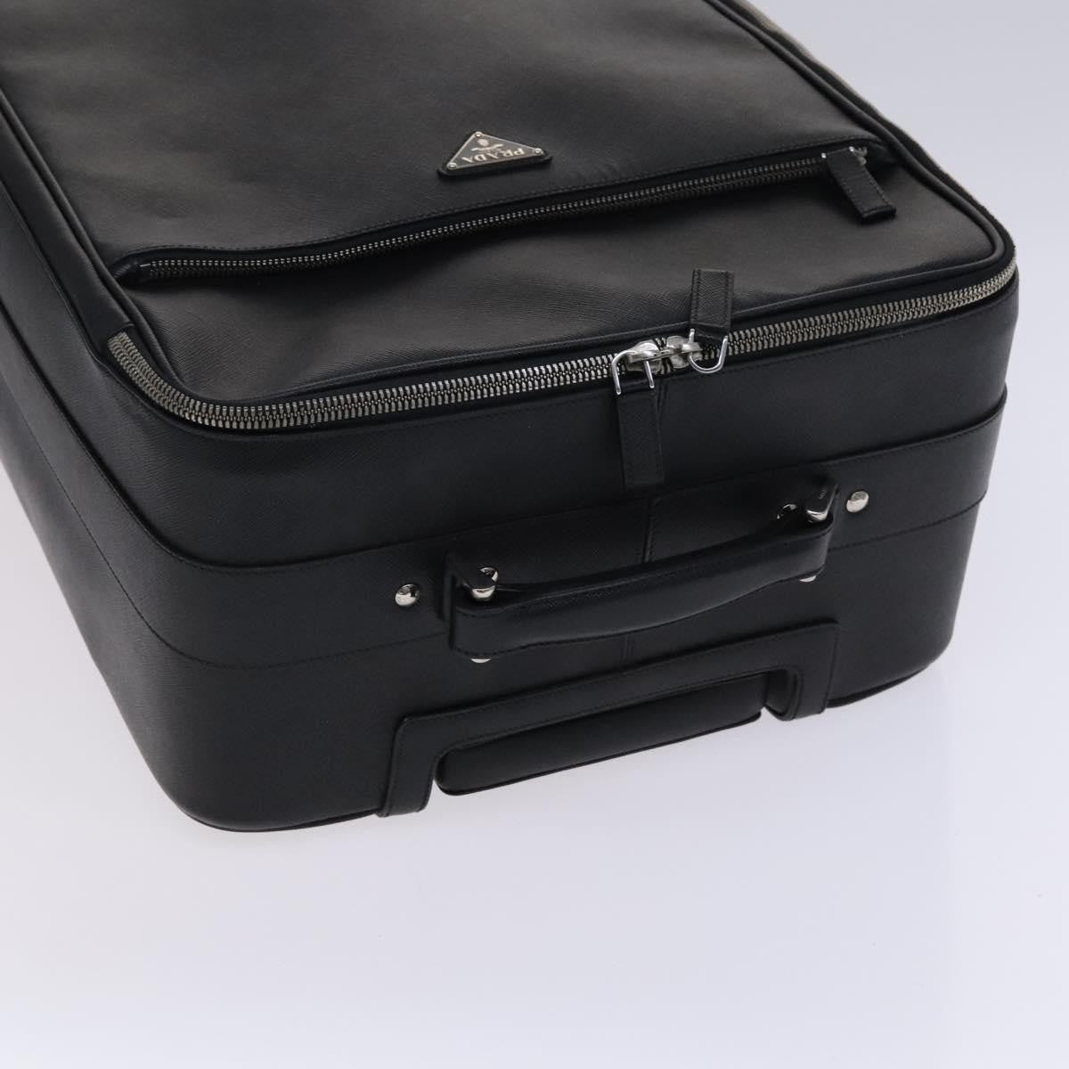 Prada Expandable Front Zip Boston Tessuto, Black, Leather, Travel Bag