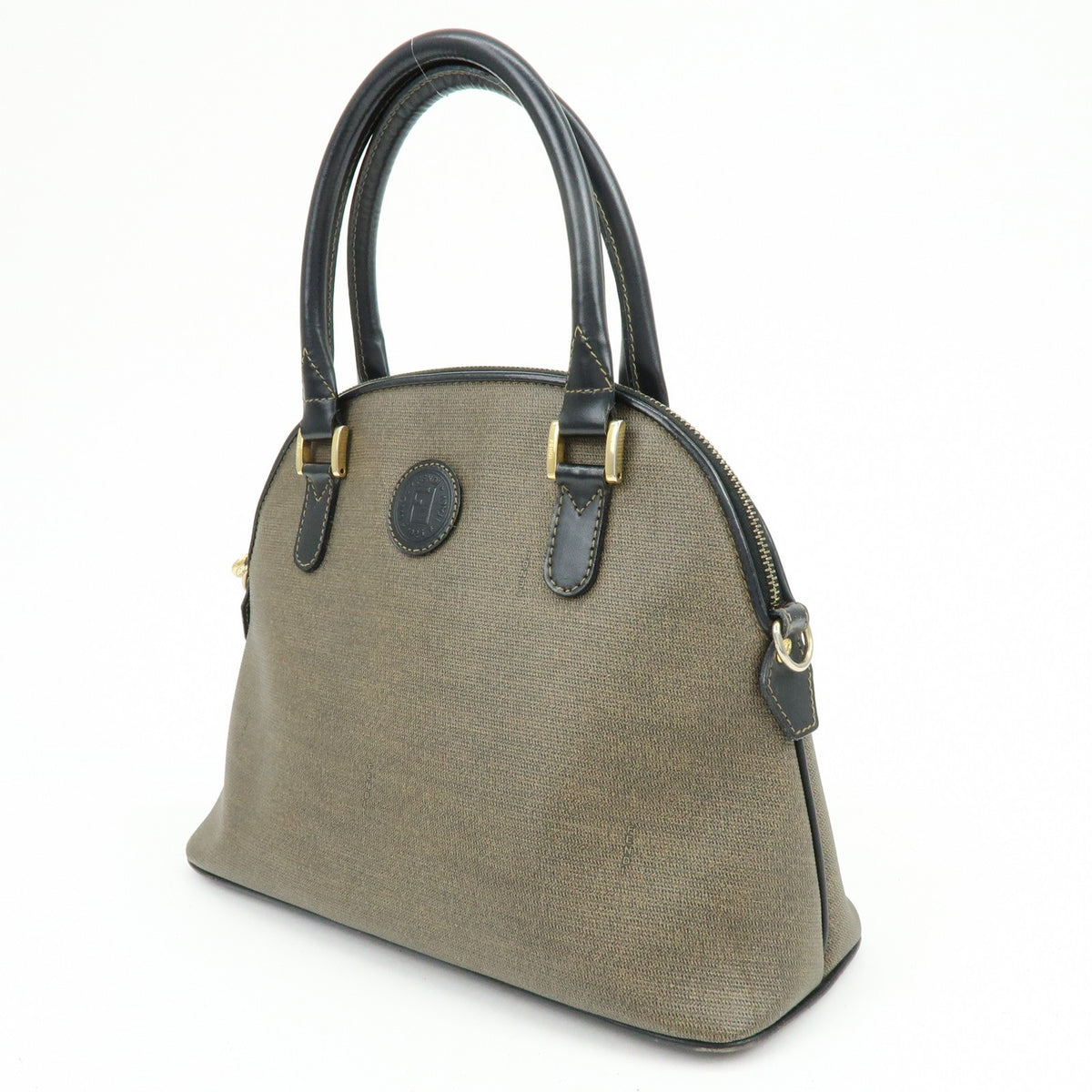 Fendi Vintage Dome Satchel Leather, Brown, Leather, Handbag