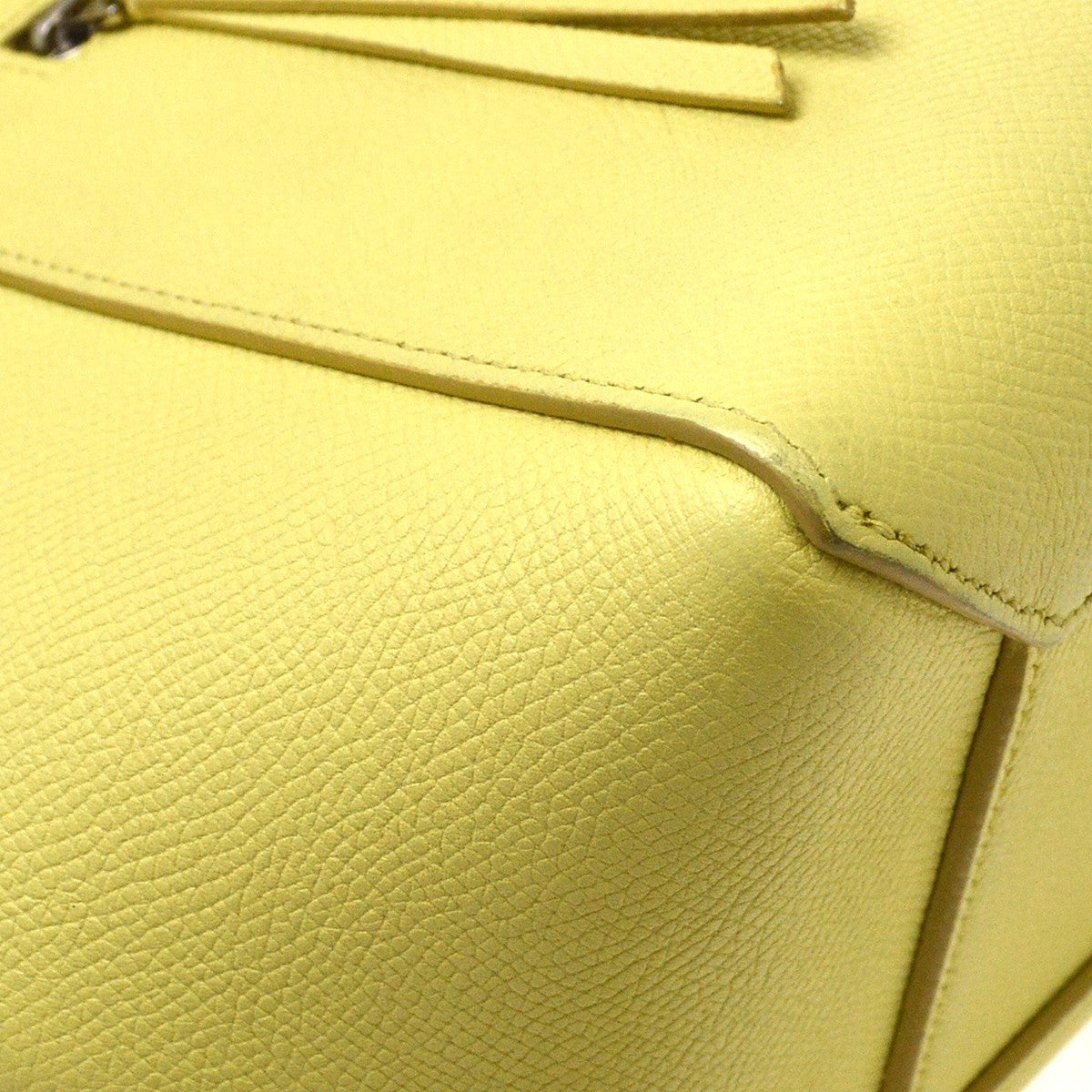 Celine Belt Leather, Yellow, Leather, Handbag