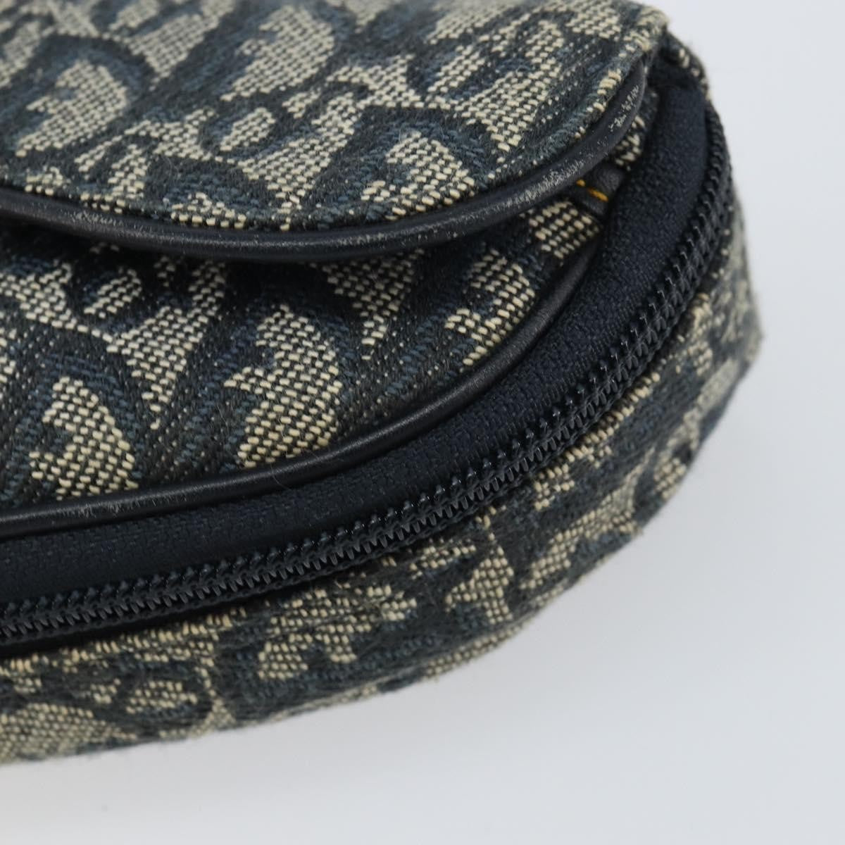 Christian Dior Vintage Saddle Coin Purse Diorissimo Canvas, Blue, Canvas, Card Holder