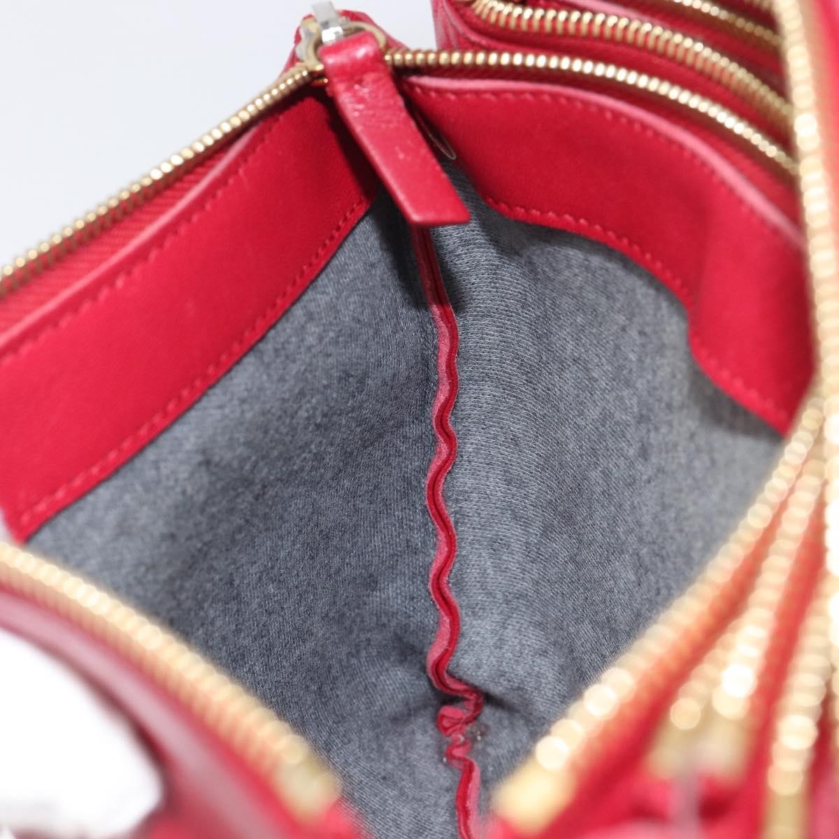 Celine Trio Leather, Red, Leather, Crossbody Bag