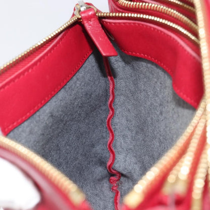 Celine Trio Leather, Red, Leather, Crossbody Bag