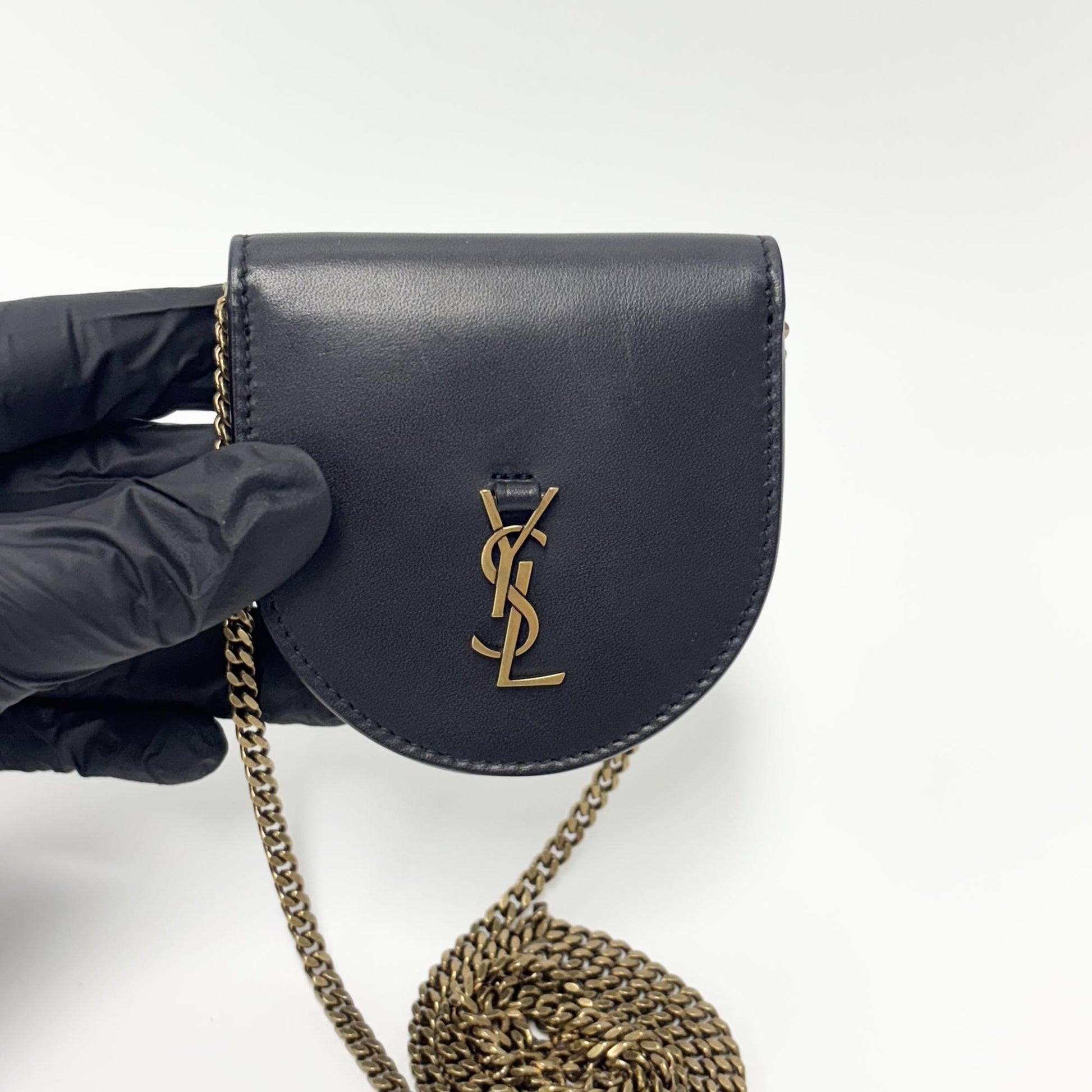 Saint Laurent Kaia Flap Satchel Leather, Black, Leather, Handbag