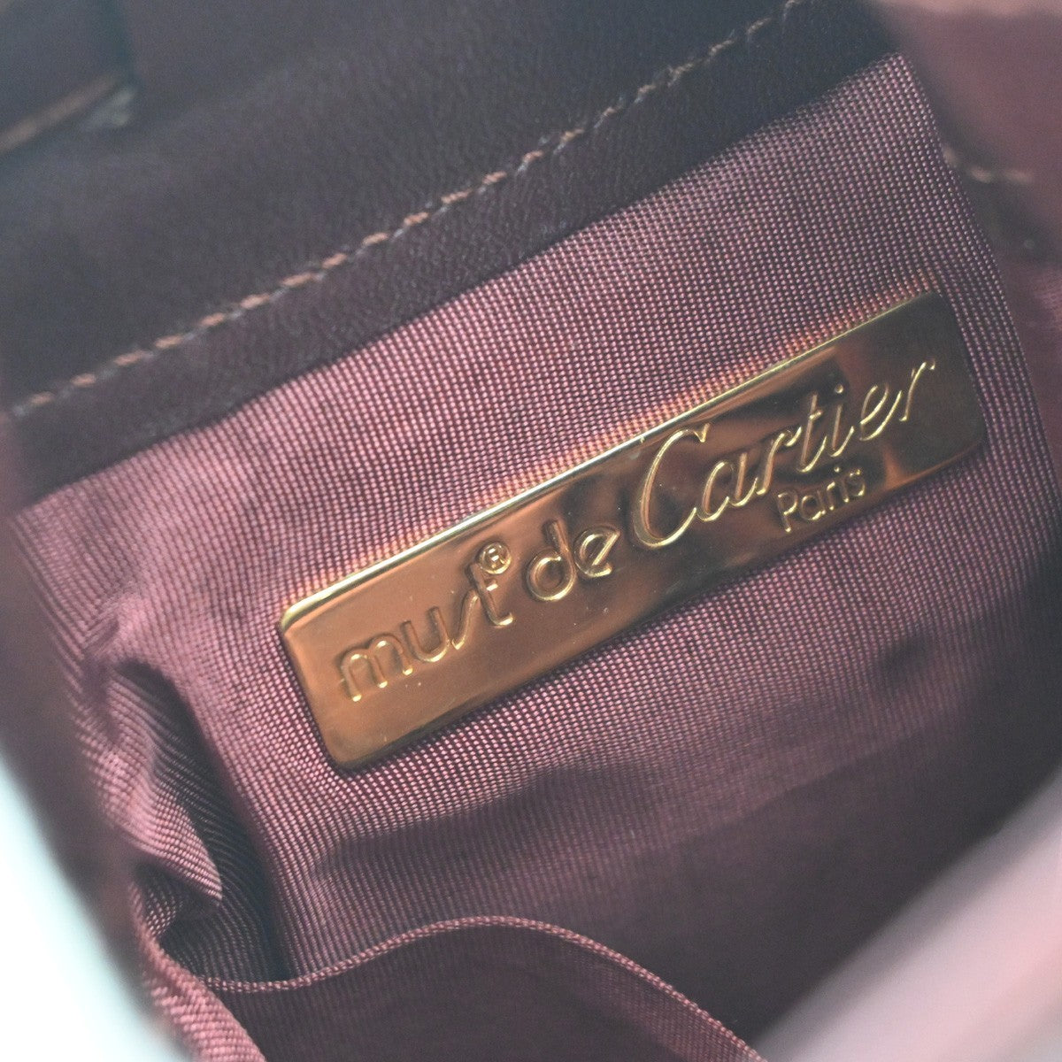 Cartier Must de cartier Leather, Burgundy, Leather, Shoulder Bag