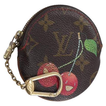 Louis Vuitton Porte Monnaie Coin Purse Limited Edition Monogram Cerises, Brown, Canvas, Clutch