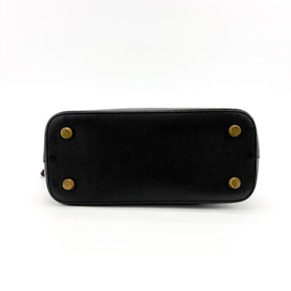 Balenciaga Logo Ville Leather, Black, Calfskin, Handbag