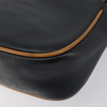 Celine Flap Shoulder Leather, Black, Leather, Shoulder Bag