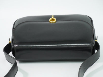 Celine Shoulder Leather, Black, Leather, Shoulder Bag