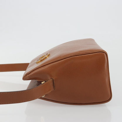 Celine Vintage Circle Logo Leather, Brown, Leather, Shoulder Bag