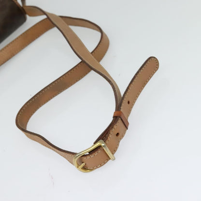 Celine Vintage Macadam Circle Logo Canvas and Leather, Brown, Canvas, Shoulder Bag