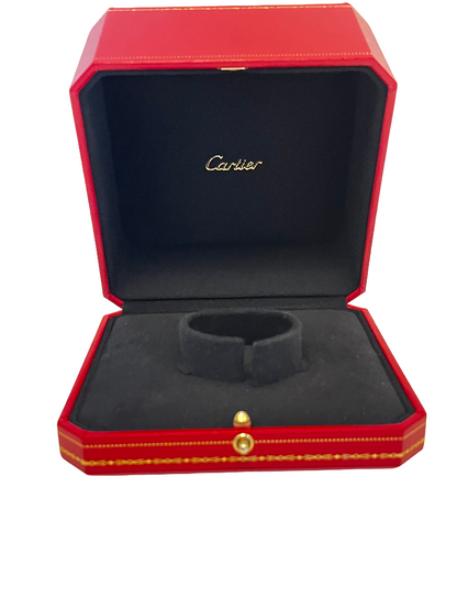 Cartier Vintage Jewellery Box. Finger Ring box, Red, Leather, Jewelry Set