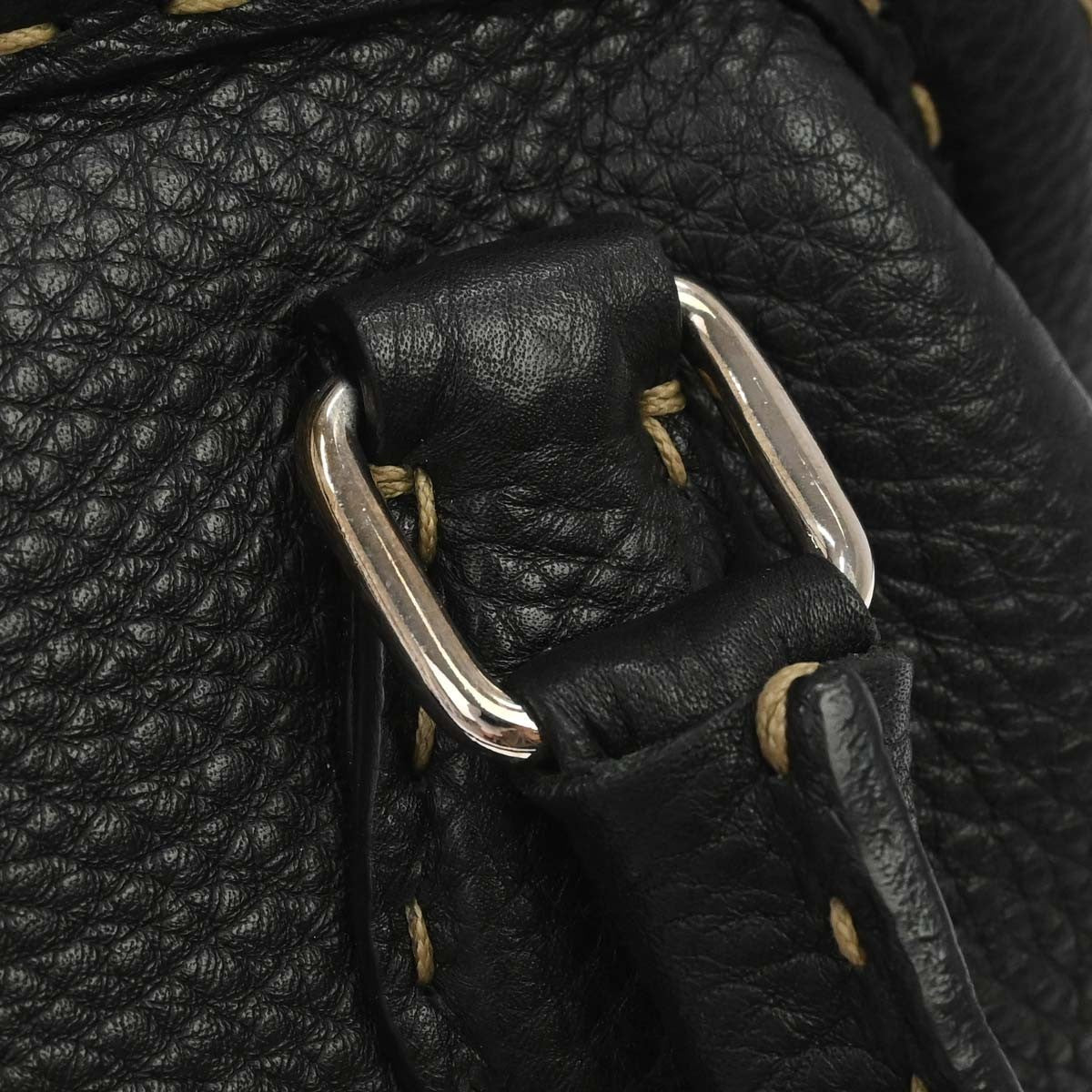 Fendi Selleria Frame Doctor Leather, Black, Leather, Handbag