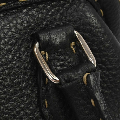 Fendi Selleria Frame Doctor Leather, Black, Leather, Handbag