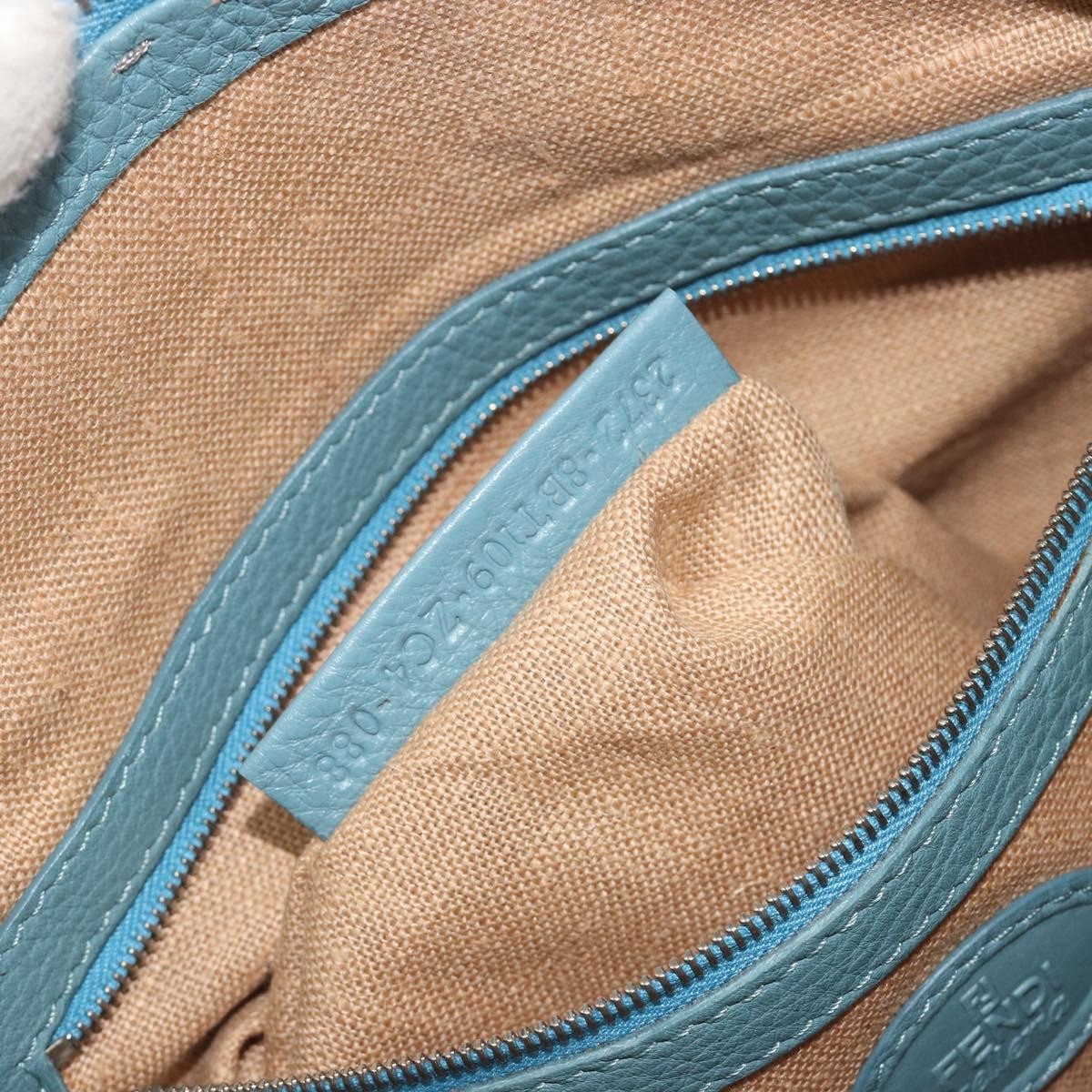 Fendi Vintage Selleria Zip Messenger Leather, Blue, Leather, Shoulder Bag