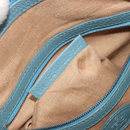 Fendi Vintage Selleria Zip Messenger Leather, Blue, Leather, Shoulder Bag