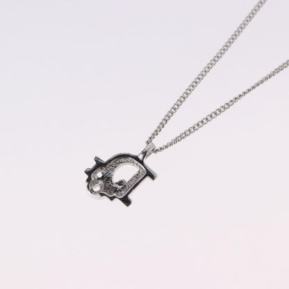 Christian Dior Vintage Dior Logo Metal and Crystal, Silver, Metal, Necklace