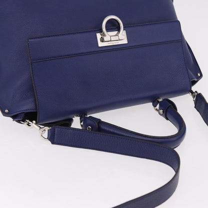Salvatore Ferragamo Sofia Satchel Leather, Blue, Leather, Handbag