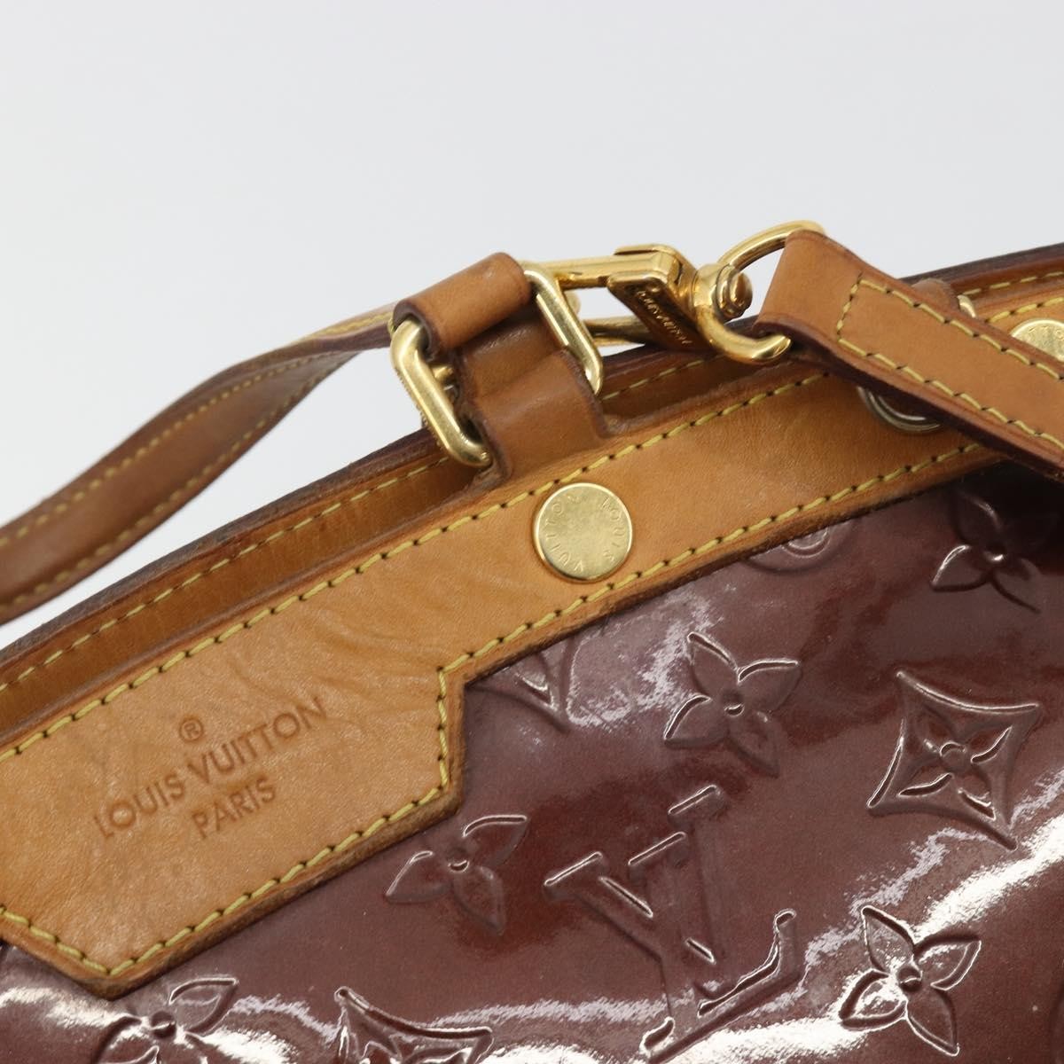 Louis Vuitton Brea Monogram Vernis, Burgundy, Patent Leather, Handbag