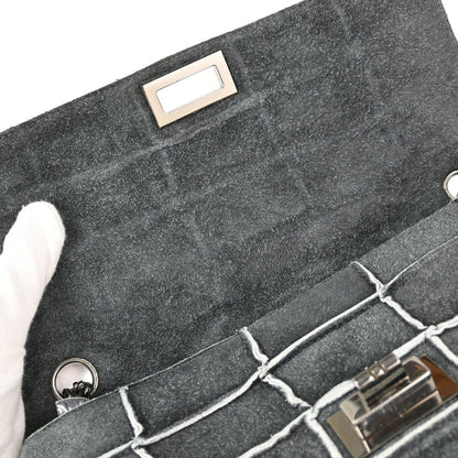 Chanel Accordion Reissue Flap Patchwork Suede, Gray, Suede, Handbag