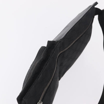 Gucci Two Pocket Belt Bag GG Canvas, Black, Canvas, Handbag