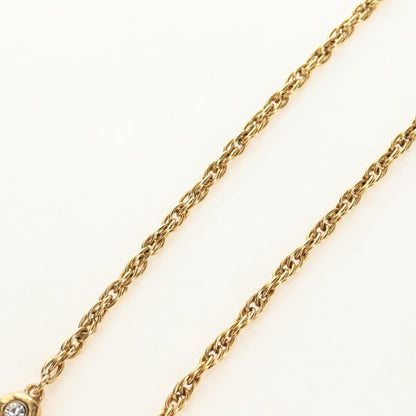 Chanel CC Pendant Metal with Crystals, Gold, Metal, Necklace
