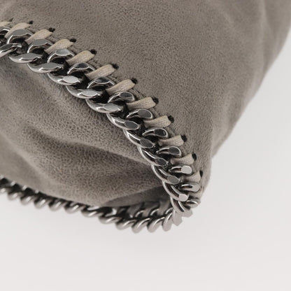 Stella McCartney Falabella Fold Over Faux Suede, Gray, Synthetic, Shoulder Bag