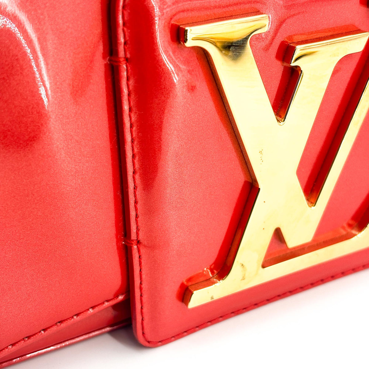 Louis Vuitton Sobe Clutch Patent, Red, Patent Leather, Clutch
