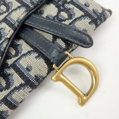 Christian Dior Saddle Pouch Leather, Beige, Canvas, Clutch