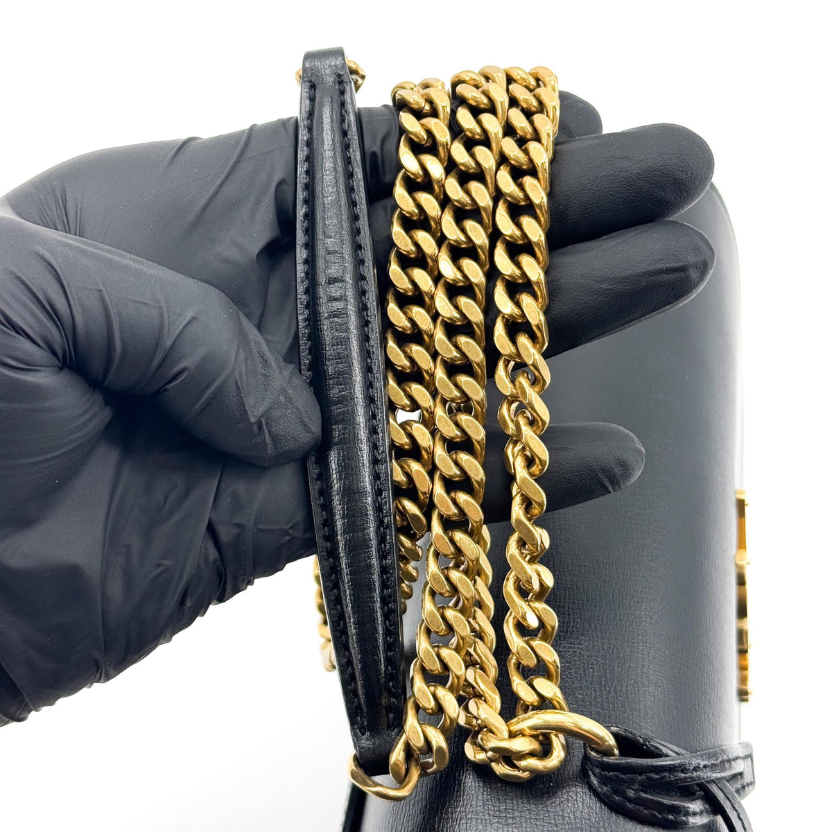 Saint Laurent Sunset Leather, Black, Calfskin, Crossbody Bag
